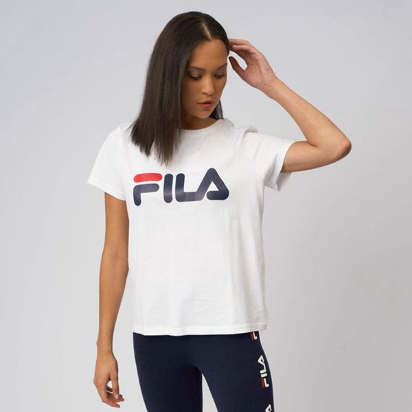 Camisetas Manga Corta Fila Mujer Blancas - Deckle - España 850394FYX